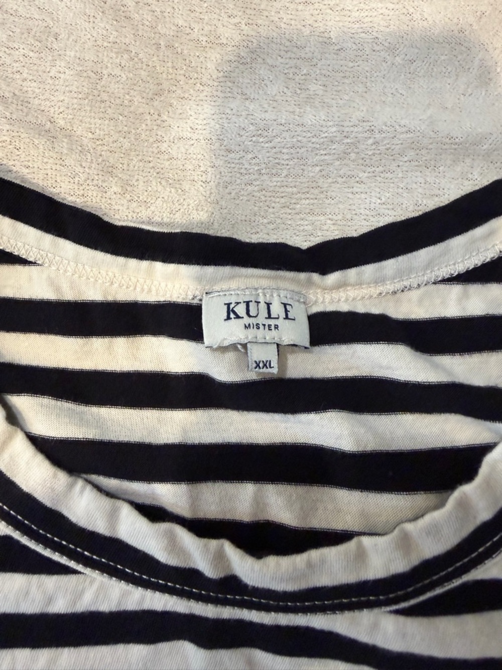 KULE black and White Striped Crewneck Tee - Picture 2 of 3